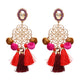 FASHIONSNOOPS Fashion Jewelry Boho Tassel Earrings Women 2018 New Pom Pom Ethnic Fringed Drop Earrings Statement Brincos