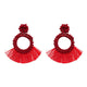 FASHIONSNOOPS Tassel Earrings For Women Crystal Beads Handmade Ethnic Long Dangle Charms Wedding Oorbellen Acessorios Earings