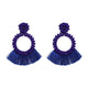 FASHIONSNOOPS Tassel Earrings For Women Crystal Beads Handmade Ethnic Long Dangle Charms Wedding Oorbellen Acessorios Earings