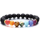 Fashion 7 Chakra Elephant Pendant Strand Bracelet Lava Beads Charm Bracelets & Bangles Jewelry Bracelet For Women ns19