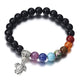 Fashion 7 Chakra Elephant Pendant Strand Bracelet Lava Beads Charm Bracelets & Bangles Jewelry Bracelet For Women ns19