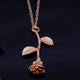 Fashion Color Gold Jewelry Set Flower Eqxuisite Rose Pendant Necklace Rose Earrings For Women Wedding Jewelry Statement