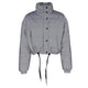 Fashion Cropped Short Reflective Jackets Women Autumn Winter Thick Warm Coats Sexy Streetwear Bomber Jackets Coats High Quality