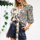 Fashion Leopard Print Patchwork Loose Shirts Women Casual Long Sleeve Vintage Bow Tie Blouse Ladies Sexy Club Shirts High Street