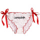 Fashion Letter Embroidery Bow Lace Up Panties Women Sexy Mesh Briefs Ladies Sexy Low-waist Cute Panties Underwear  Hot Sale