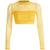 Fashion Mesh See Through T Shirts Women O Neck Long Sleeve Crop Top 2019 Summer Autumn Streetwear tshirt Sexy Neon Summer Top