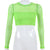 Fashion Mesh See Through T Shirts Women O Neck Long Sleeve Crop Top 2019 Summer Autumn Streetwear tshirt Sexy Neon Summer Top