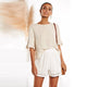 Fashion Sexy Ruffled Back Cardigan Solid Tees Top Women Casual O-Neck Tshirt Summer Elegant Loose Breathable T-Shirts Ladies Tee