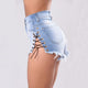 Fashion Side lace-up Split Shorts Women's Summer Black Patchwork High Waist Shorts 2019  Shorts Bottom K86