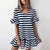 Fashion V-neck Striped Ruffles Loose Dress Women Casual Short Sleeve Mini Summer Dresses Robe Femme Elegant Loose Dress Vestidos