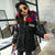 Fashion Winter Print Heavyweight Long Girls Coat Warm Parkas Children Outfits Cotton Filling Colorful Fur Collar 3-14 Years Old