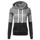 Fashion Women Hooded Sweatshirt Autumn Winter Patchwork Hoodies Long Sleeve Patchwork Casual Pullover Free Shipping 2018 WS&&D