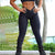 Fashion Women Jacquard Fabric Leggings V Shape Waist Flaws Textured Pants Push Up Pants Workout Sexy Leggings