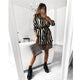 Fashion Women Leopard T shirt Dress Elegant long sleeve Party Club Dress V neck OL Clothing Dames robe femme vestidos Streetwear