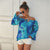 Fashion Women Off Shoulder Tops Summer Floral Print Casual Blouse Shirt Slash Neck Flarel Sleeve Ladies Lace UP Sexy Top