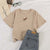 Fashion star embroidery Tee Shirt Femme korean Kawaii T Shirt Women Funny Short Sleeve T-Shirts harajuku white Black Tops Female