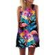 Feather Print Dress Sleeveless Boho Style Short Beach Dress 2019 Summer Dress Women Sundress Casual Shift Dresses Vestido