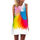 Feather Print Dress Sleeveless Boho Style Short Beach Dress 2019 Summer Dress Women Sundress Casual Shift Dresses Vestido