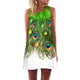 Feather Print Dress Sleeveless Boho Style Short Beach Dress 2019 Summer Dress Women Sundress Casual Shift Dresses Vestido