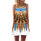 Feather Print Dress Sleeveless Boho Style Short Beach Dress 2019 Summer Dress Women Sundress Casual Shift Dresses Vestido