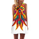 Feather Print Dress Sleeveless Boho Style Short Beach Dress 2019 Summer Dress Women Sundress Casual Shift Dresses Vestido