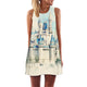 Feather Print Dress Sleeveless Boho Style Short Beach Dress 2019 Summer Dress Women Sundress Casual Shift Dresses Vestido