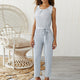 Femme Female Solid Casual Sexy Sleeveless Belt Long Jumpsuit Hot Summer Holiday Office Ladies O-neck Romper Women Clothes 2019