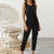 Femme Female Solid Casual Sexy Sleeveless Belt Long Jumpsuit Hot Summer Holiday Office Ladies O-neck Romper Women Clothes 2019