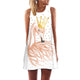 Flamingo Floral Print A-Line Dress Women Sleeveless Beach Boho Summer Dresses Sexy Lady Party Short Shift Dresses Casual Vestido