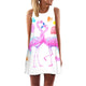Flamingo Floral Print A-Line Dress Women Sleeveless Beach Boho Summer Dresses Sexy Lady Party Short Shift Dresses Casual Vestido