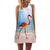 Flamingo Floral Print A-Line Dress Women Sleeveless Beach Boho Summer Dresses Sexy Lady Party Short Shift Dresses Casual Vestido