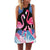 Flamingo Floral Print A-Line Dress Women Sleeveless Beach Boho Summer Dresses Sexy Lady Party Short Shift Dresses Casual Vestido