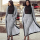 For Women 2 TWO PIECE SET Tie Waist Long Pants Plaid Office Lady Outfit Cloak Maxi Coat Runway Twin Suit X-Long Plus Size Winter