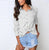 For women criss-cross with open back shirt Blouses Tops Sexy backs with long sleeves turn-down collar autumn solid  shirt