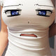 Funny Prank Print Big Eyes Anime Cartoon Cute T-shirt Expression Straitjacket Short Sleeve T-shirt  Tops Women