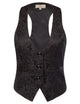 GK Women's Adjustable Strap Jacquard Vest Coat 3-Buttons Waistcoat chalecos para mujer