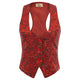 GK Women's Adjustable Strap Jacquard Vest Coat 3-Buttons Waistcoat chalecos para mujer