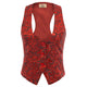 GK Women's Adjustable Strap Jacquard Vest Coat 3-Buttons Waistcoat chalecos para mujer