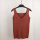 GOPLUS Sexy V Neck Knitted Crop Top Women's Shirt Plus size Tank Top Underwear Top Women Casual Streetwear Clothing For Women