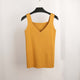 GOPLUS Sexy V Neck Knitted Crop Top Women's Shirt Plus size Tank Top Underwear Top Women Casual Streetwear Clothing For Women
