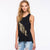 Gold Stamping Feathers Tank Tops Women Casual O-neck Sleeveless Loose T-shirts Female Fashion Wild Tees Street wear Summer New