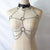 Gothic Leather Link Chain Crop Top Handmade Metal O Rings Hollow Out Tank Top Women Party Top With Collar Choker Sexy Clubwear