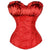Gothic Sexy Lace up Boned Overbust Corset Women Bustier Top Waist Cincher Trainer Flower Outfit Summer Party dress Shapers