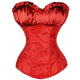Gothic Sexy Lace up Boned Overbust Corset Women Bustier Top Waist Cincher Trainer Flower Outfit Summer Party dress Shapers