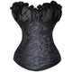 Gothic Sexy Lace up Boned Overbust Corset Women Bustier Top Waist Cincher Trainer Flower Outfit Summer Party dress Shapers