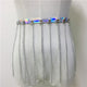 Gothic Shiny Laser Holographic Skirts Women Link Chains Long Tassels Mini Skirt Rave Festival Clothing 2019 Summer Beach Skirts