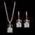 AlphaGal Elegant Luxury Jewelry Set Design Fashion Gold Filled Colorful Austrian Crystal Earrings Necklace Drop Jewelry Sets Women