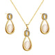 AlphaGal Elegant Luxury Jewelry Set Design Fashion Gold Filled Colorful Austrian Crystal Earrings Necklace Drop Jewelry Sets Women