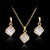 AlphaGal Elegant Luxury Jewelry Set Design Fashion Gold Filled Colorful Austrian Crystal Earrings Necklace Drop Jewelry Sets Women