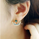 H02 Blue stars earrings Long Tassel Dangle Earrings For Women Leaf Feather Drop Brincos Bijoux boucle d'oreille Jewelry Earring